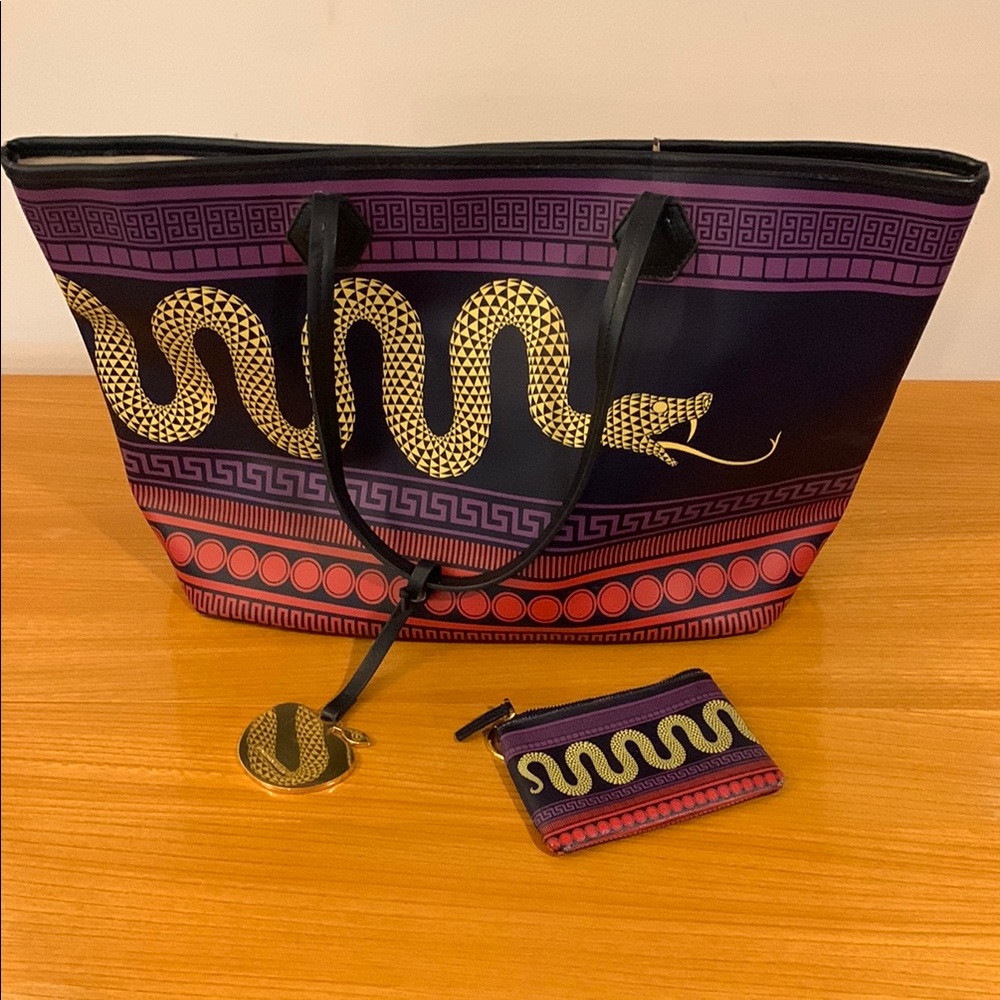 Jonathan Adler Purple and Gold Tote Bag Set